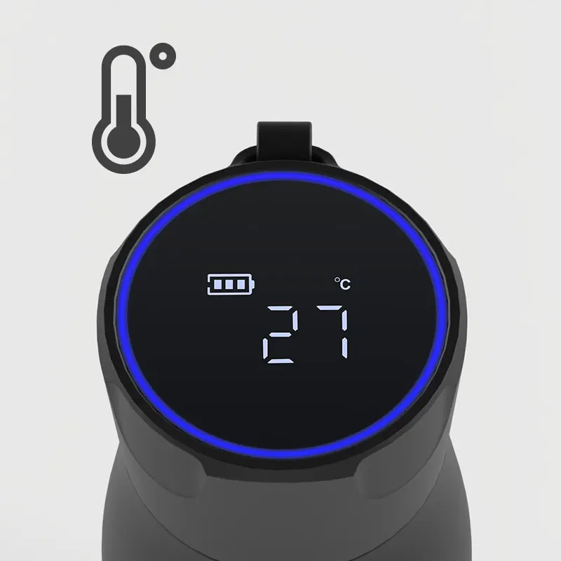 Smart water bottle with temperature display and control